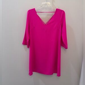 Skies Are Blue Fuchsia V-Neck Dress